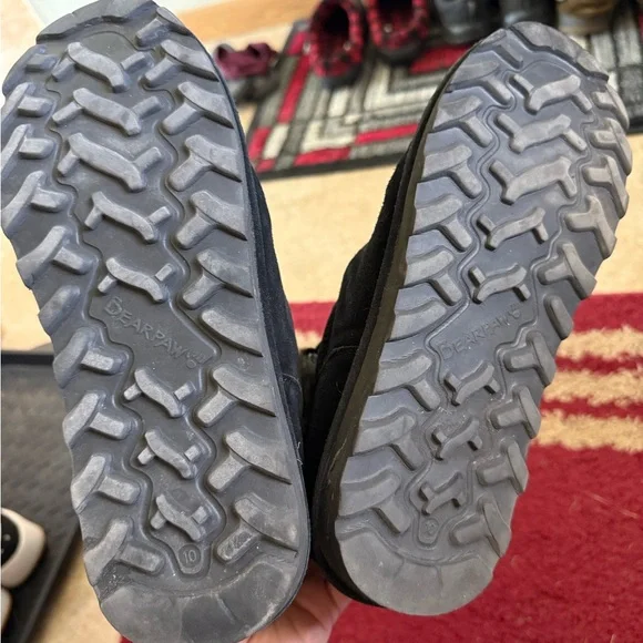 BearPaw Black Boots with Fur Trim - Picture 7 of 8